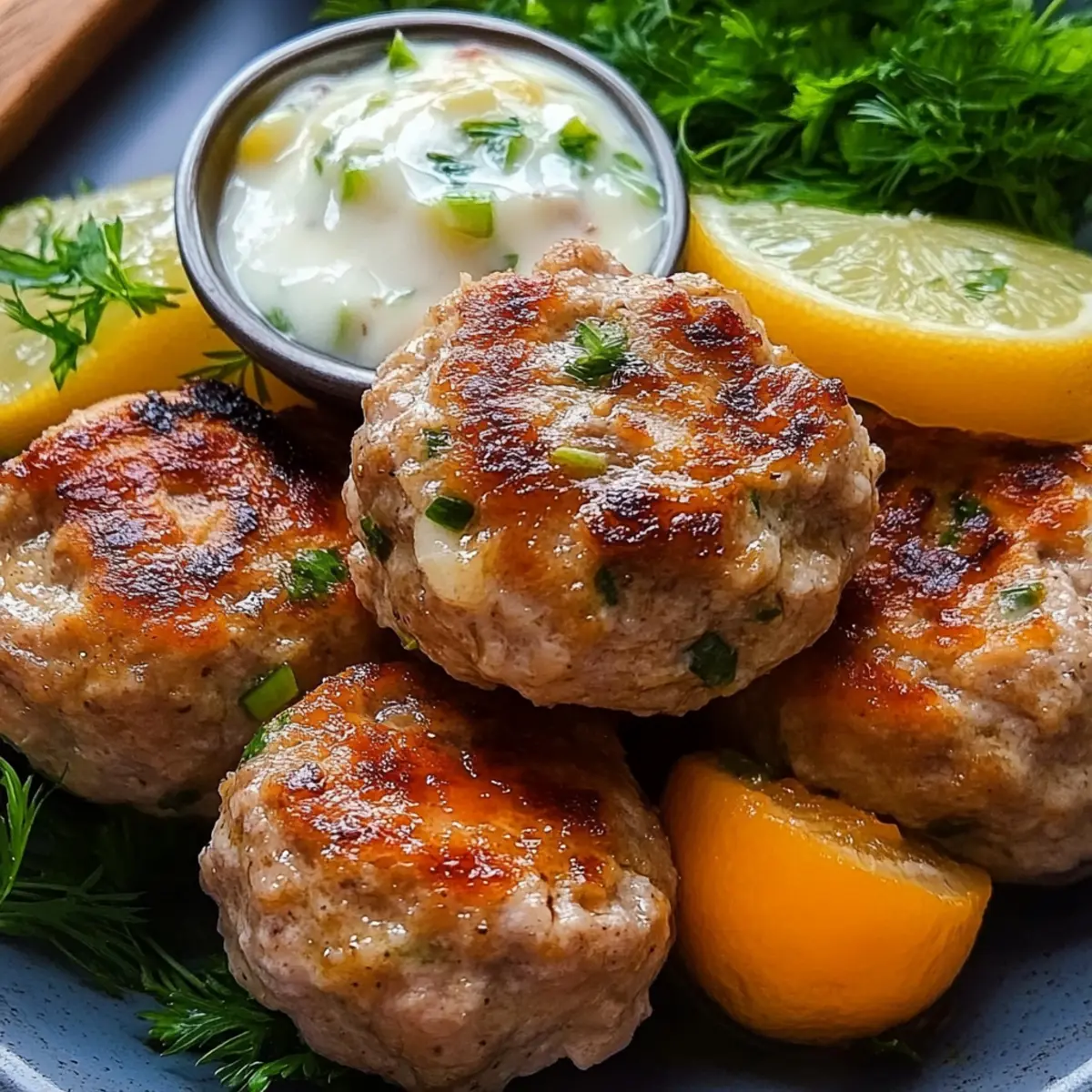 Greek Turkey Meatballs with Tzatziki
