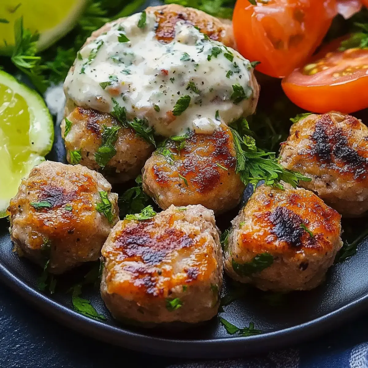 Greek Turkey Meatballs with Tzatziki