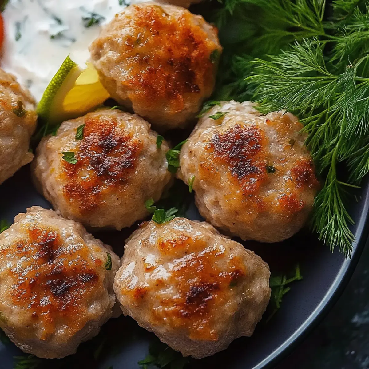 Greek Turkey Meatballs with Tzatziki
