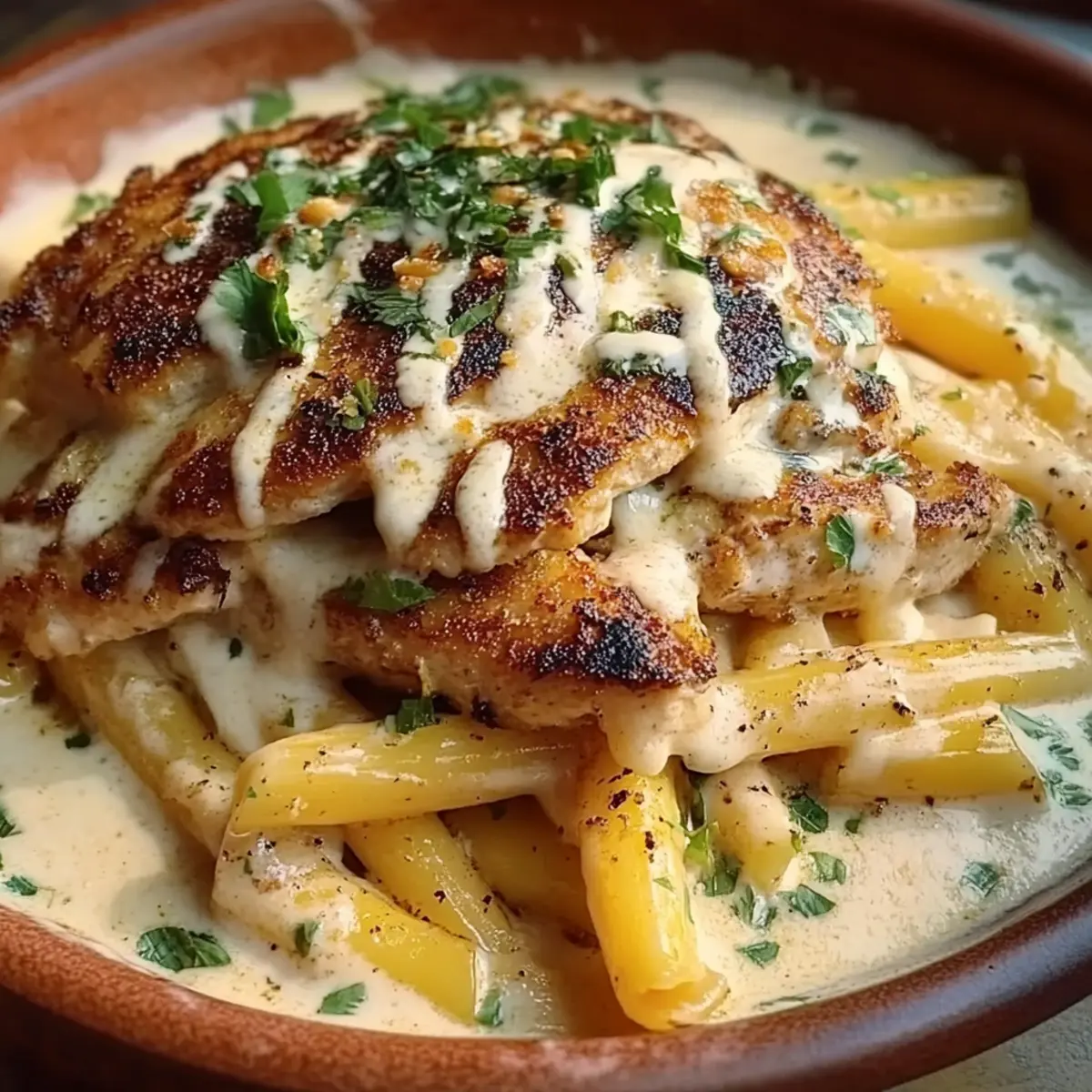 Grilled Chicken Alfredo Pasta