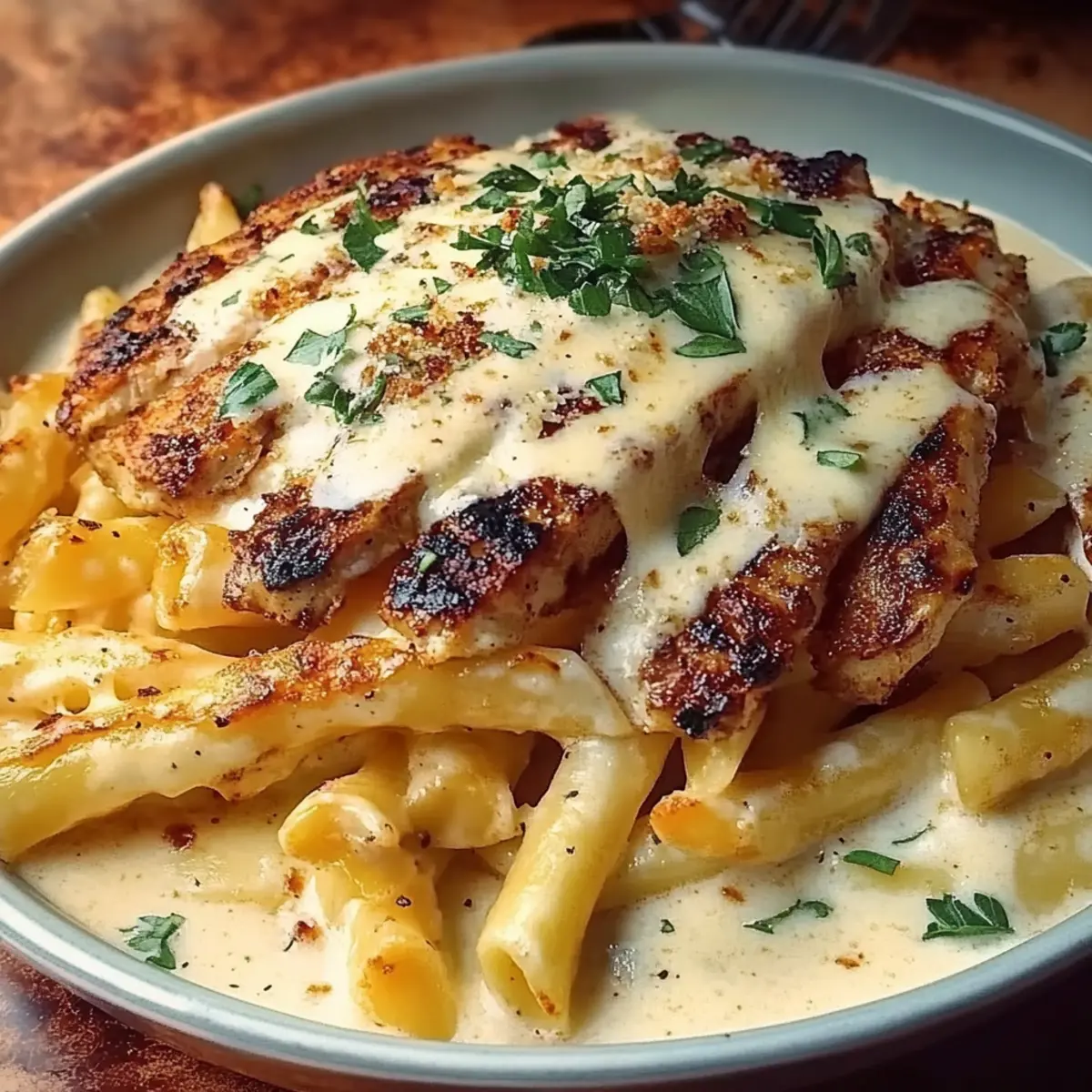 Grilled Chicken Alfredo Pasta