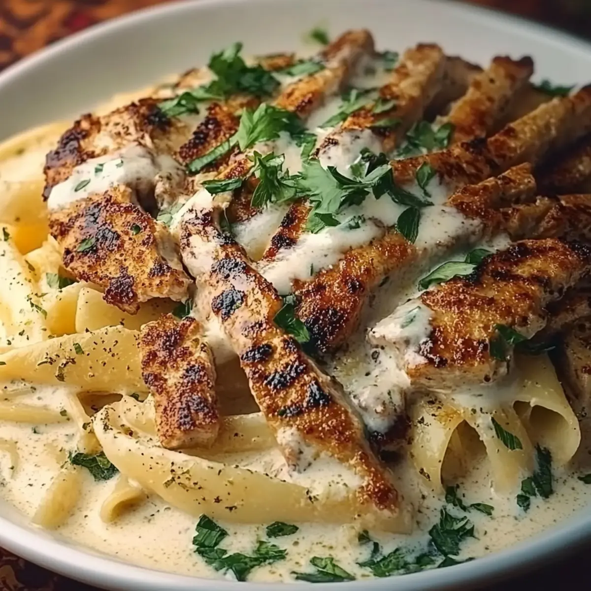 Grilled Chicken Alfredo Pasta