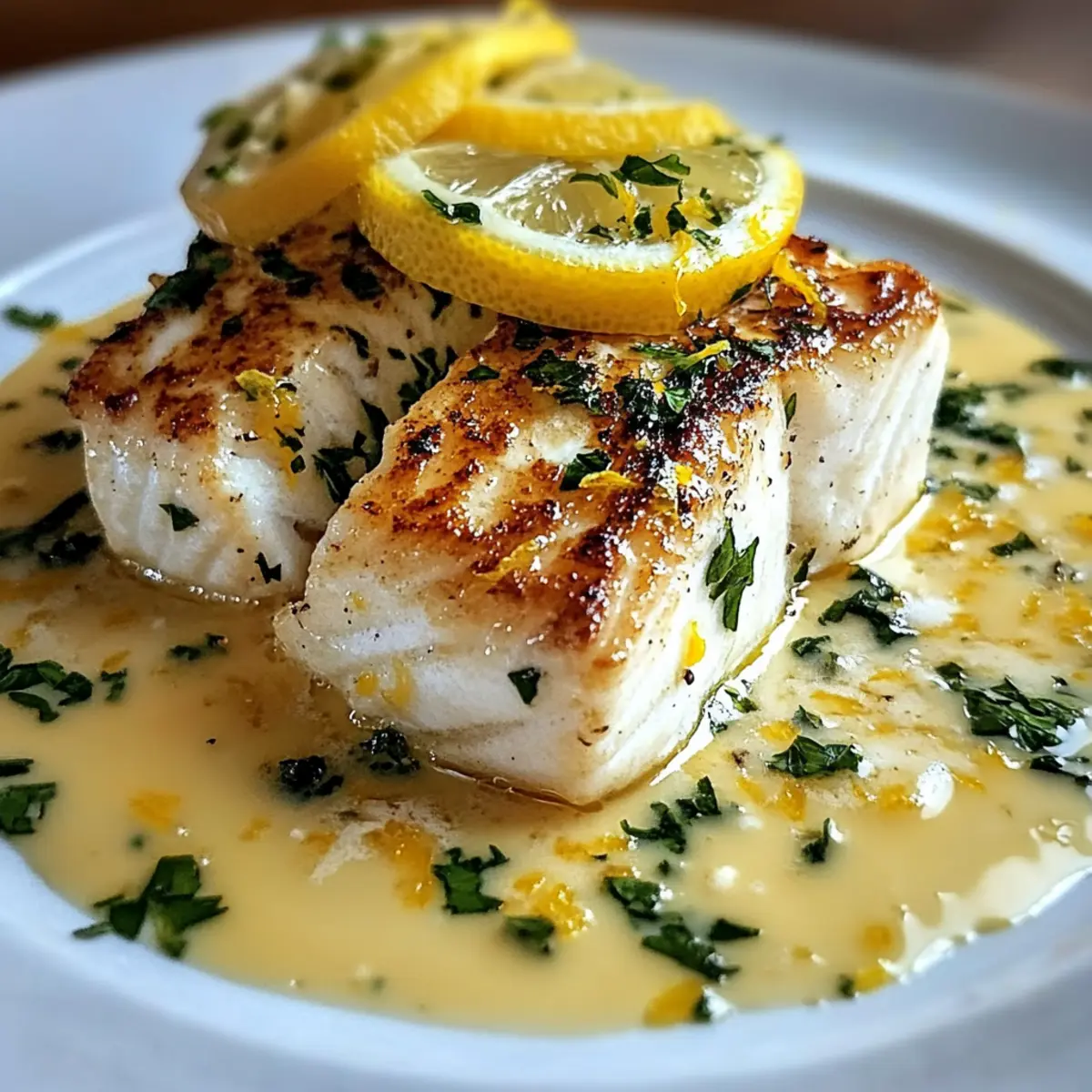 Halibut with Zesty Lemon Beurre Blanc