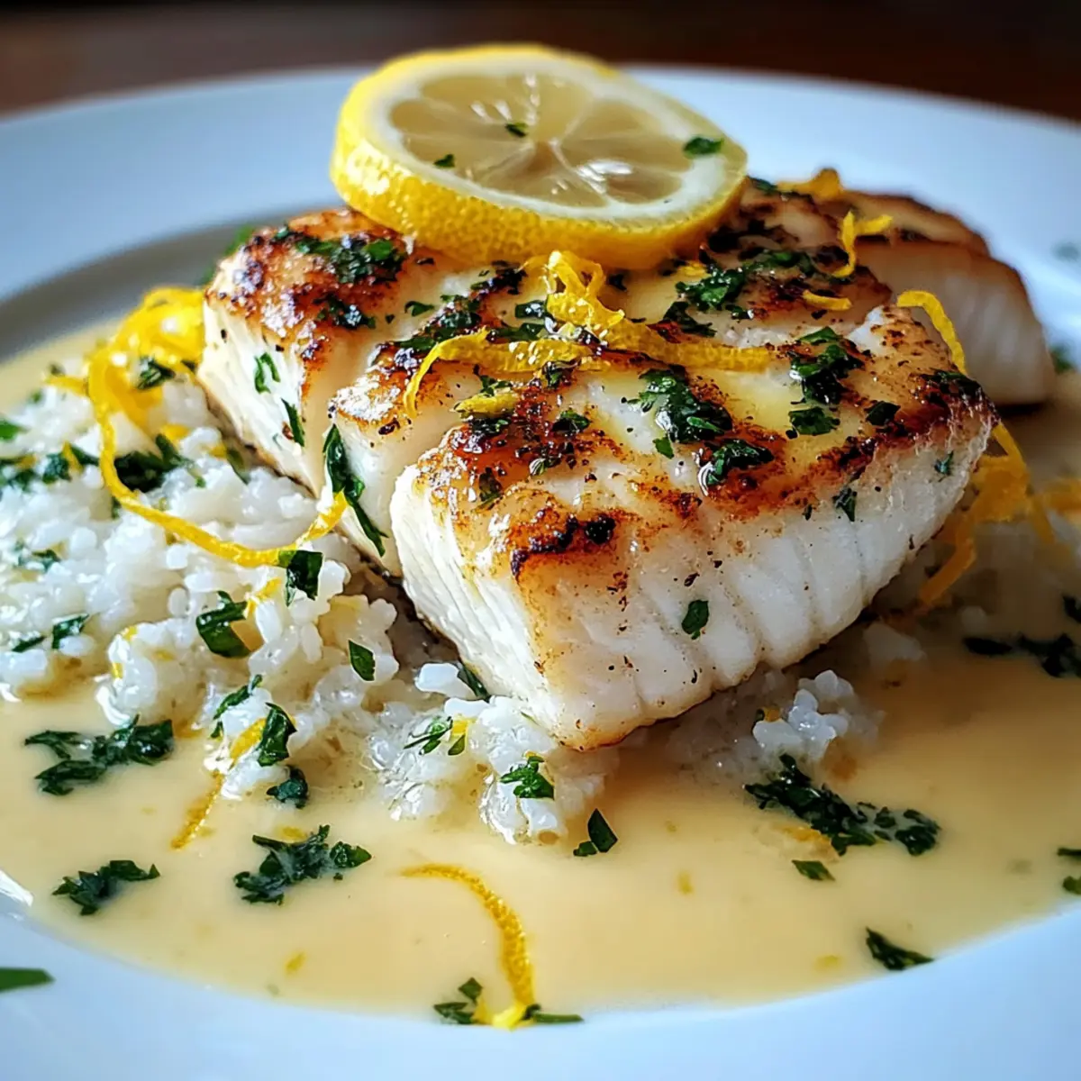 Halibut with Zesty Lemon Beurre Blanc
