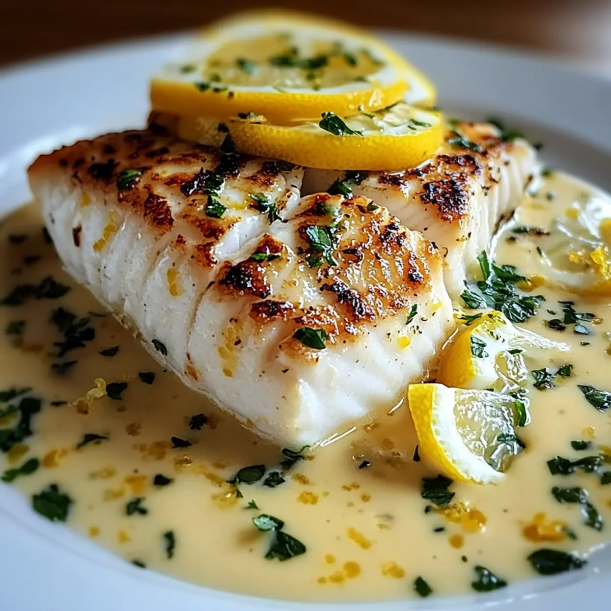 Halibut with Zesty Lemon Beurre Blanc