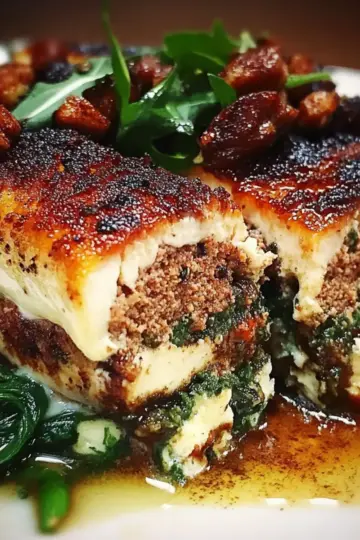 Healthy Blackened Salmon with Spinach & Parmesan Filling