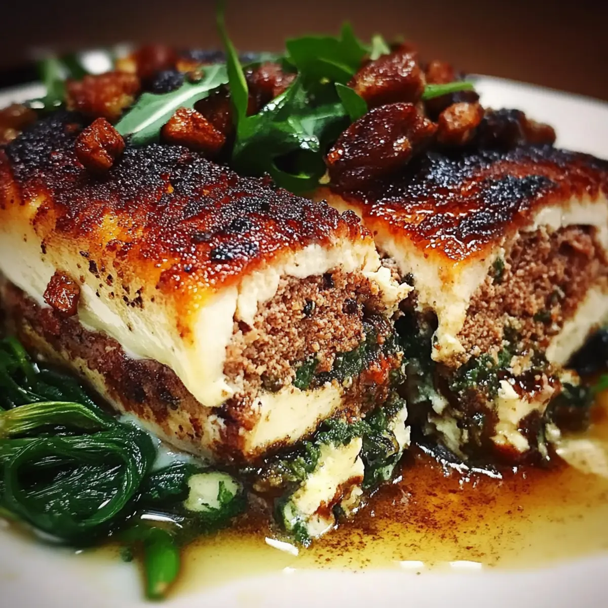 Healthy Blackened Salmon with Spinach & Parmesan Filling