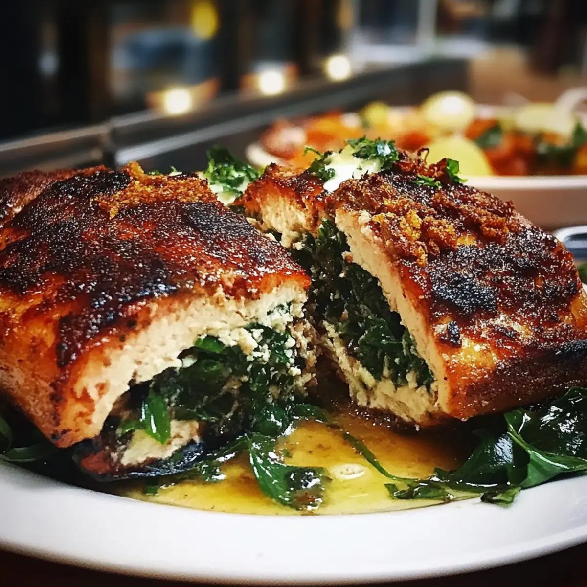 Healthy Blackened Salmon with Spinach & Parmesan Filling