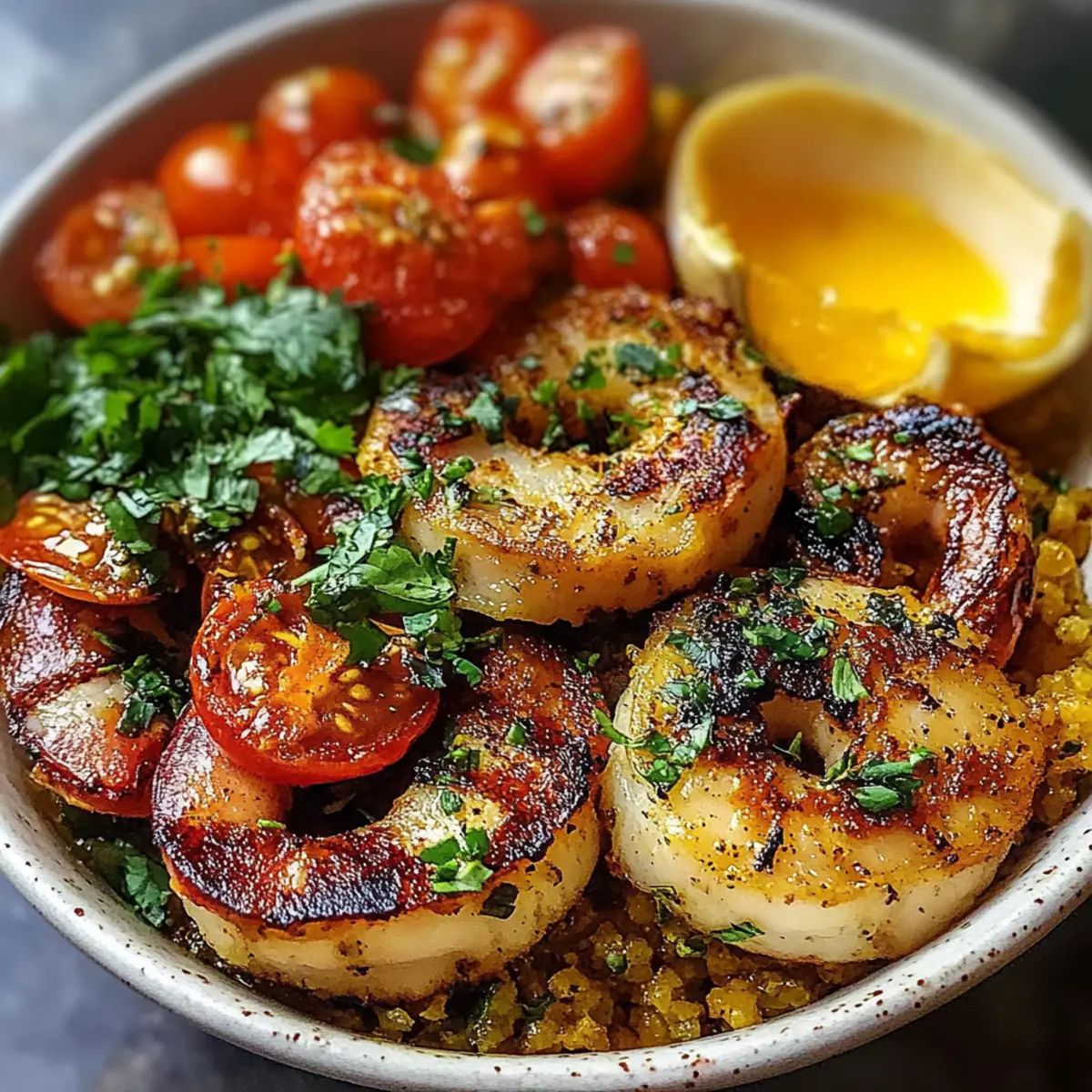 Healthy Grilled Shrimp Quinoa Bowl