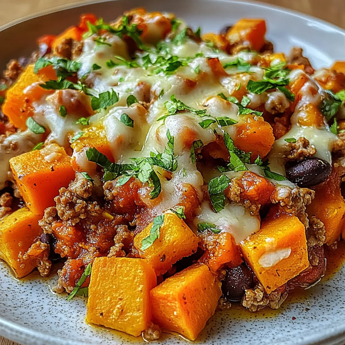 Healthy Sweet Potato and Ground Turkey Bake
