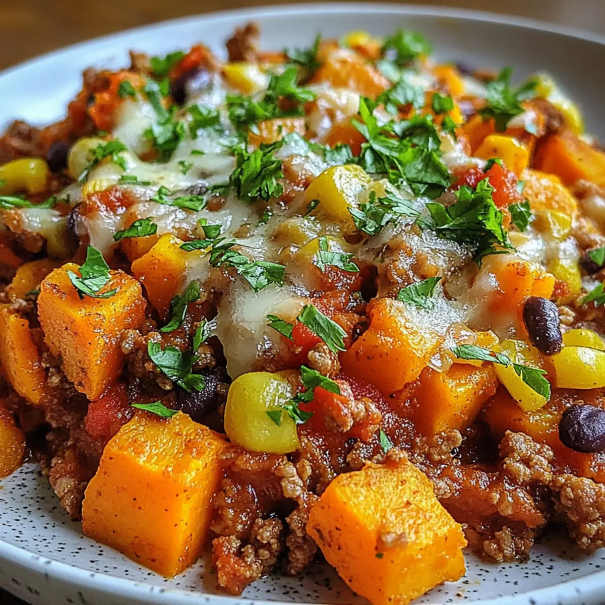 Healthy Sweet Potato and Ground Turkey Bake