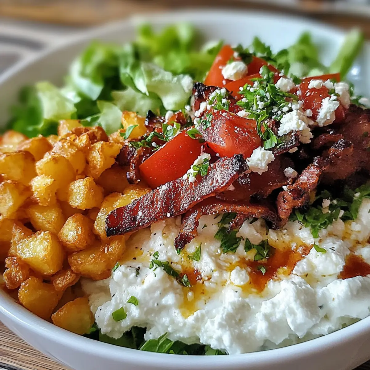 High Protein BLT Cottage Cheese Bowl
