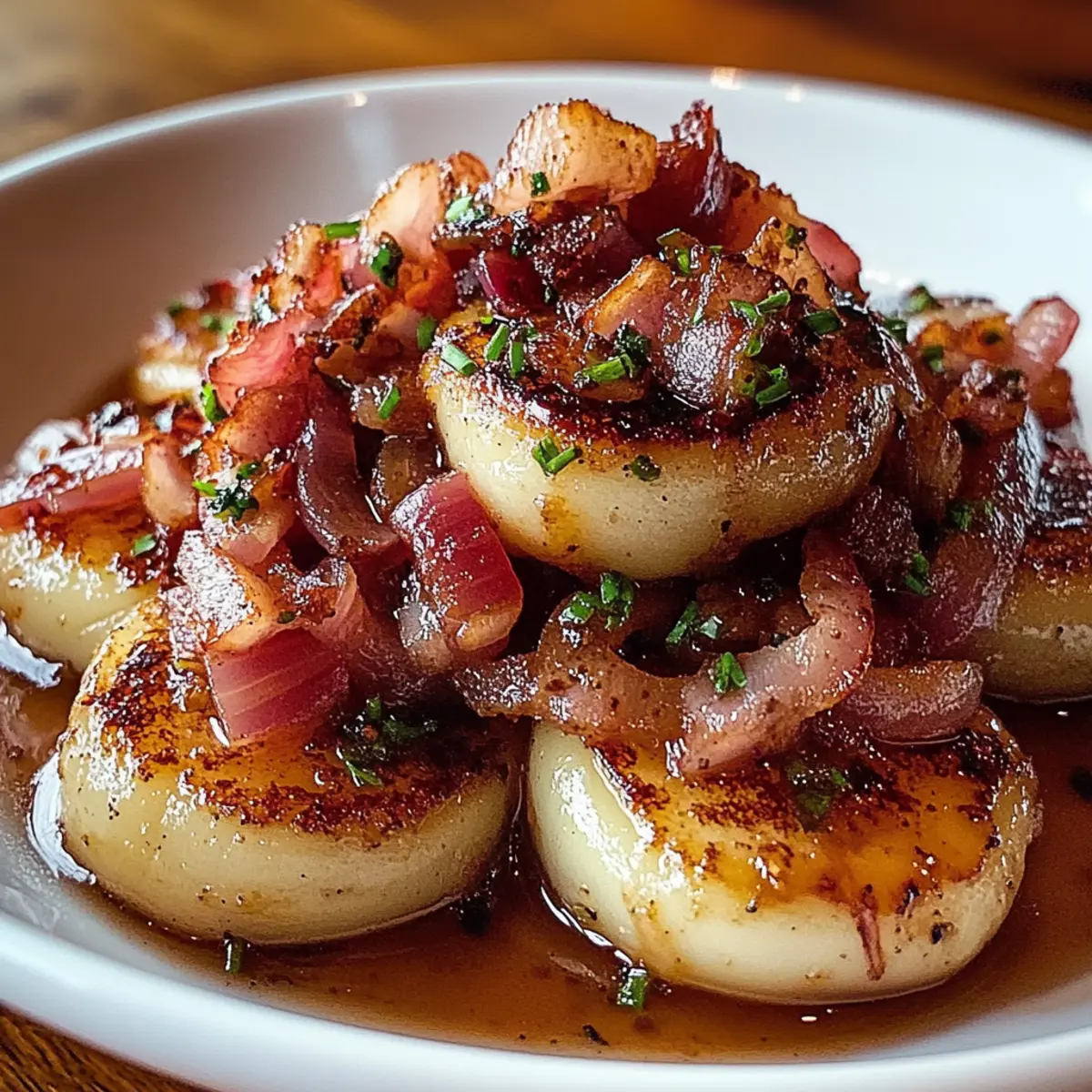 Honey-Glazed Shallots with Crispy Bacon