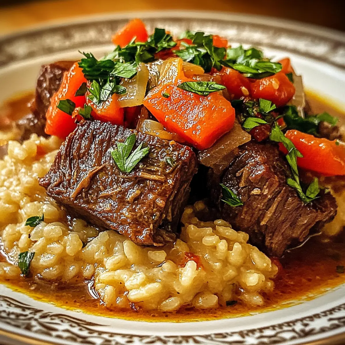 Italian Inspired Pot Roast and Risotto Dinner