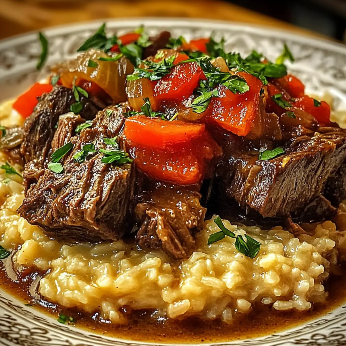 Italian Inspired Pot Roast and Risotto Dinner