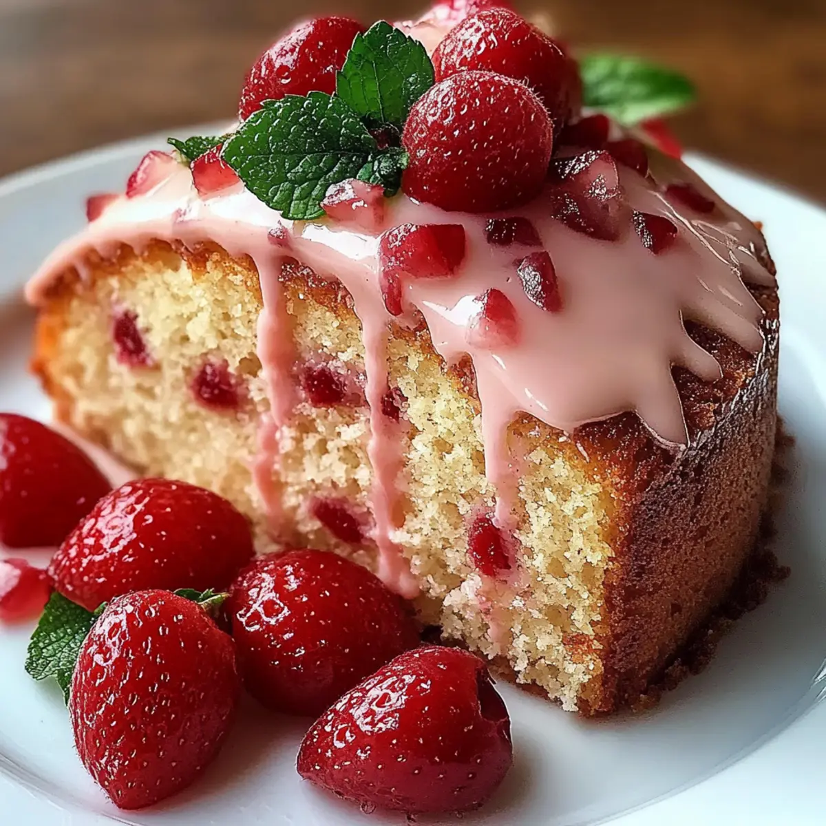 Moist Strawberry Milkshake Pound Cake