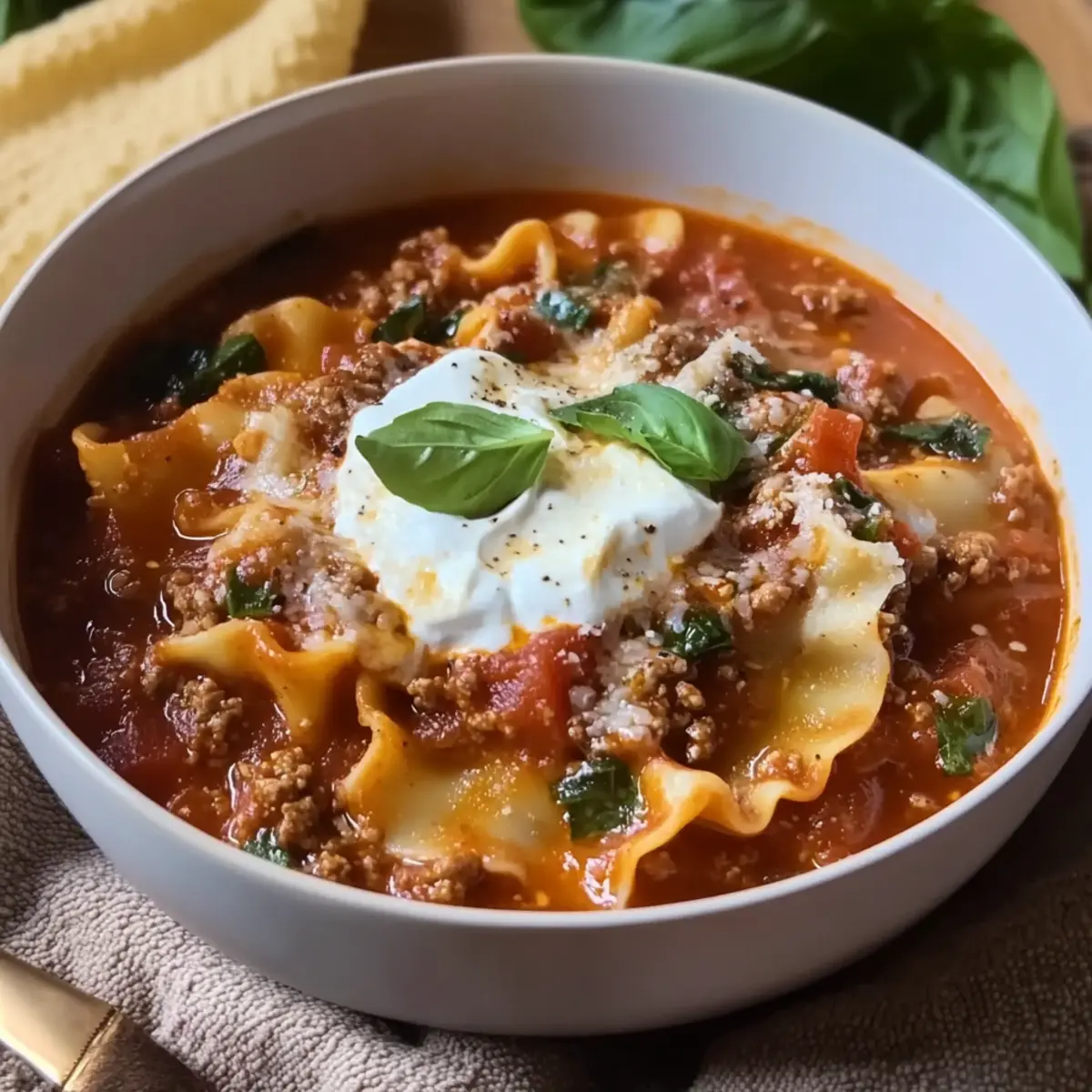 One-Pot Lasagna Soup
