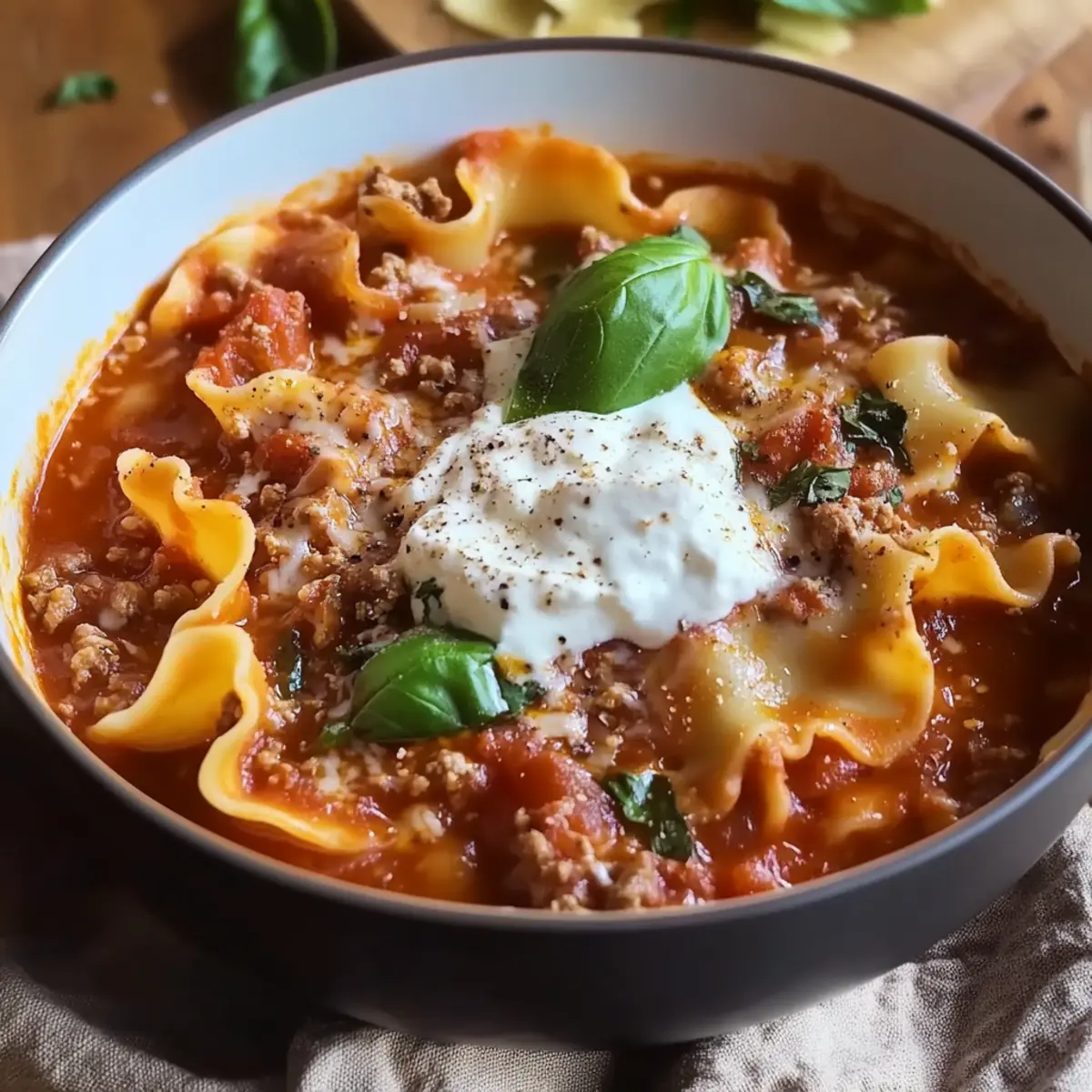 One-Pot Lasagna Soup