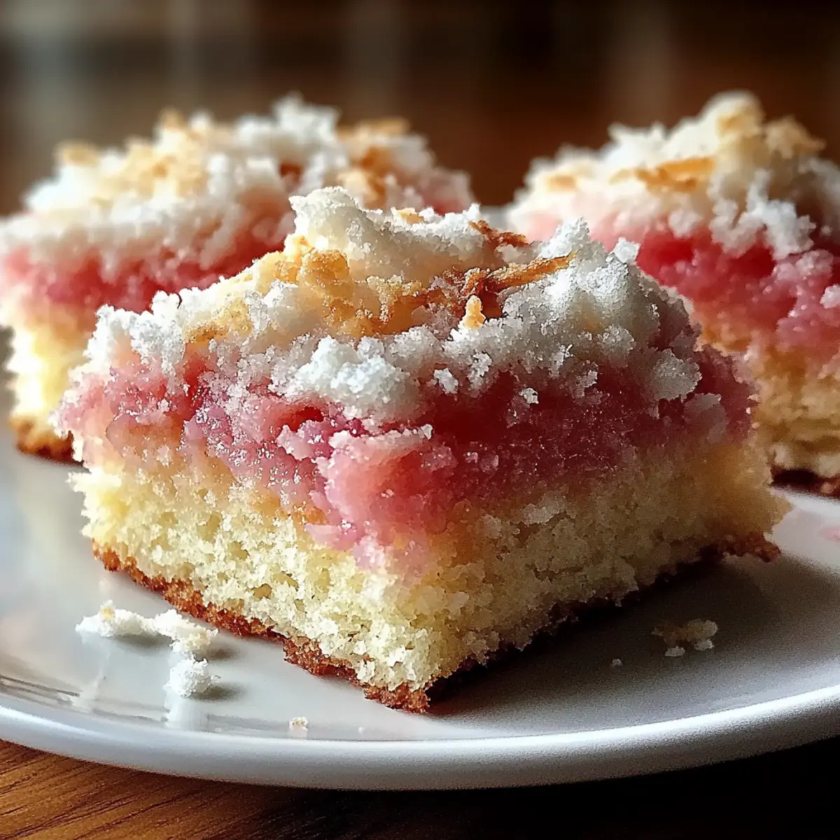 Pink Coconut Snowball Cake Bars