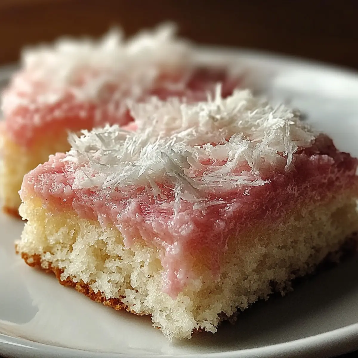 Pink Coconut Snowball Cake Bars