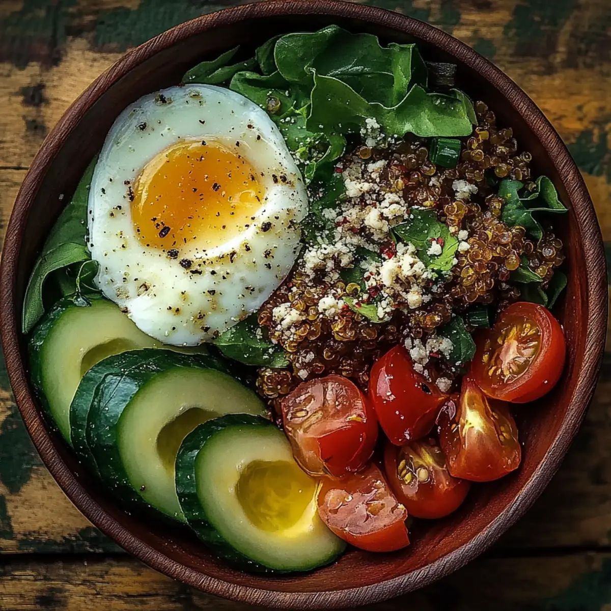 Power Salad Avocado Egg Spinach Fuel Bowl