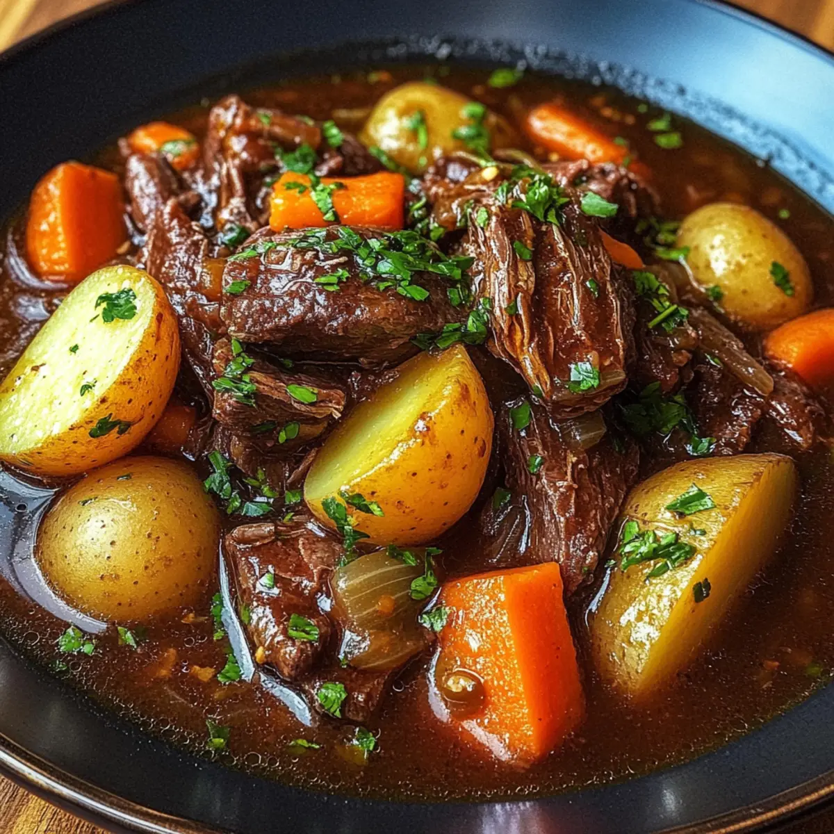 Red Wine-Braised Beef Stew with Potatoes and Carrots