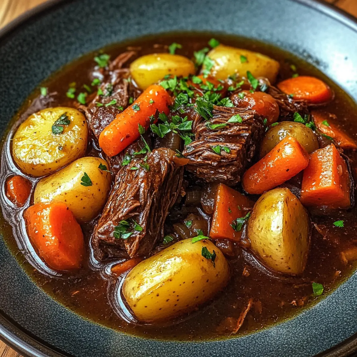 Red Wine-Braised Beef Stew with Potatoes and Carrots