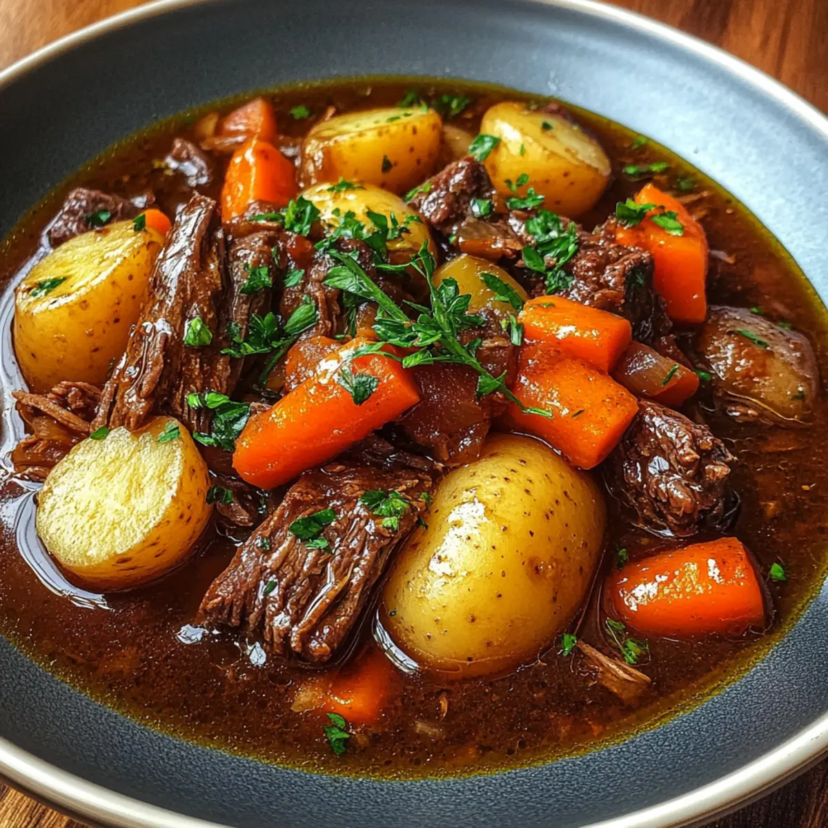 Red Wine-Braised Beef Stew with Potatoes and Carrots