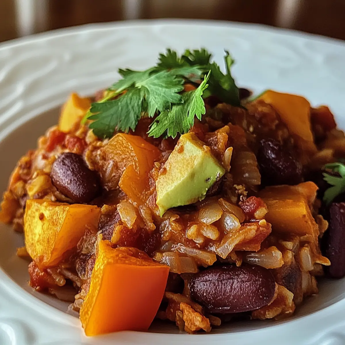 Rice and Bean Casserole with Sweet Potatoes
