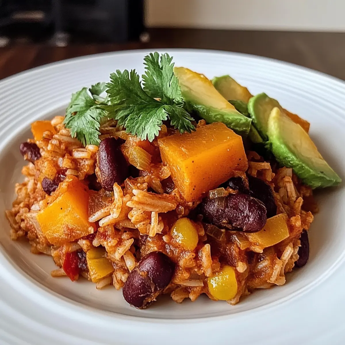 Rice and Bean Casserole with Sweet Potatoes