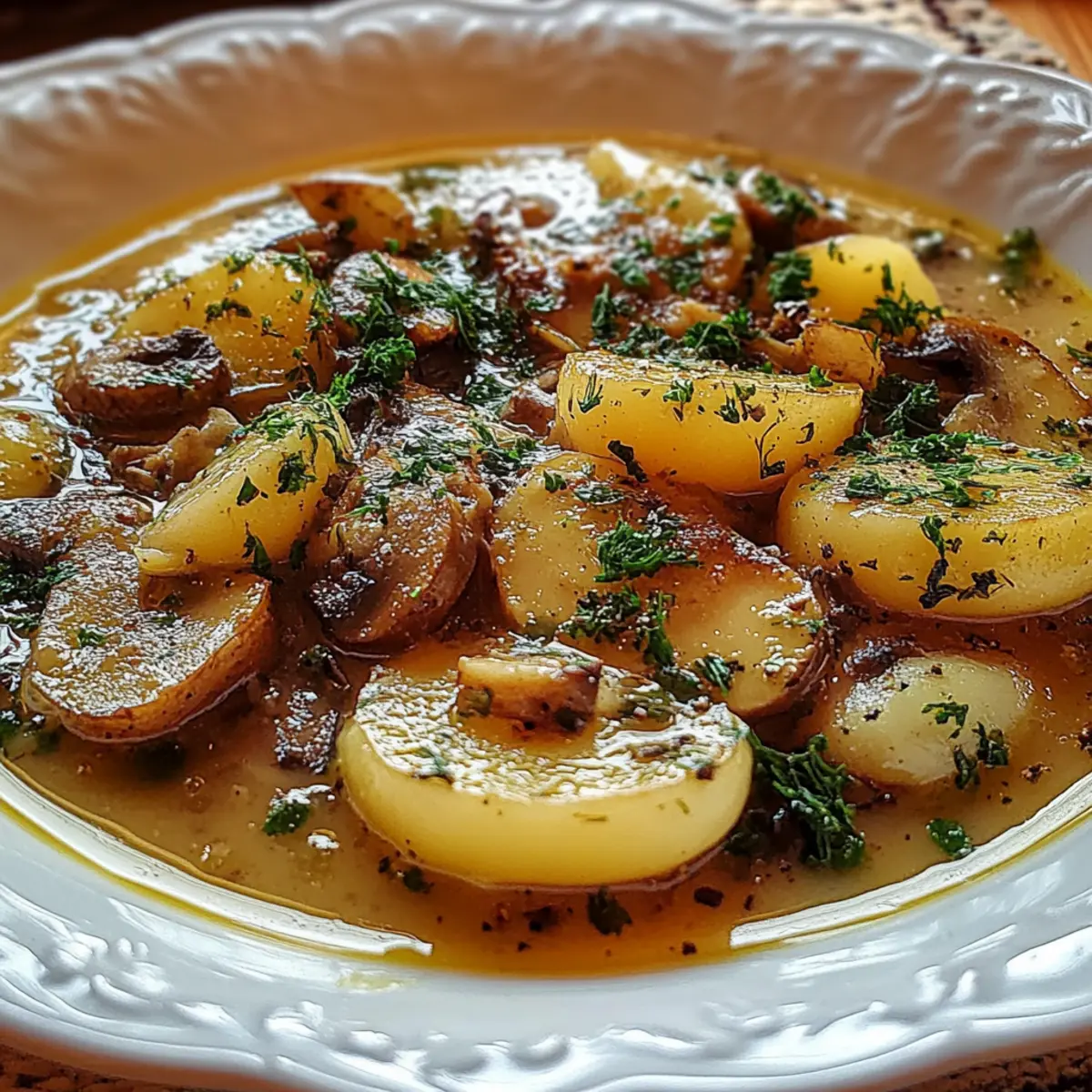 Russian Potato and Mushroom Soup