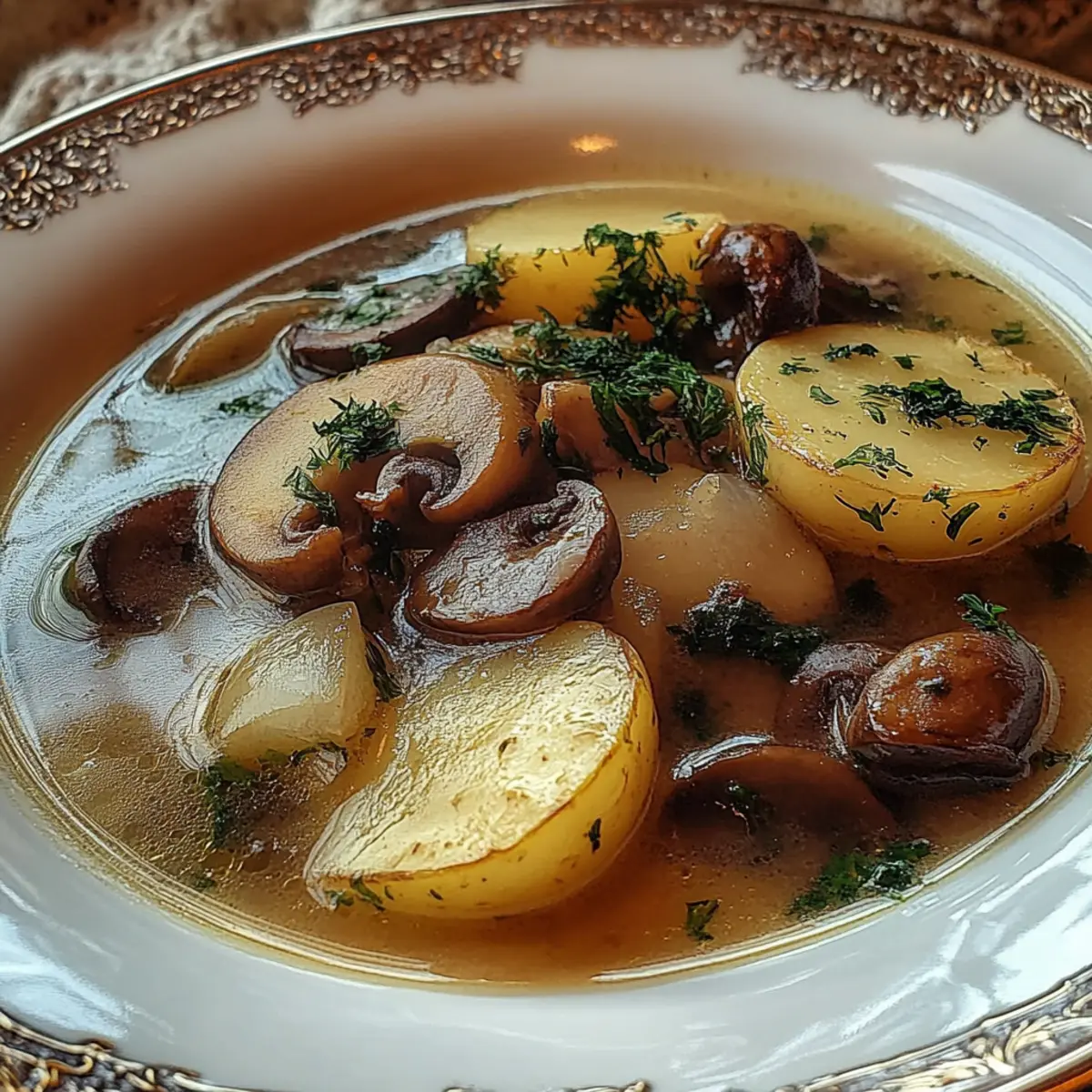 Russian Potato and Mushroom Soup