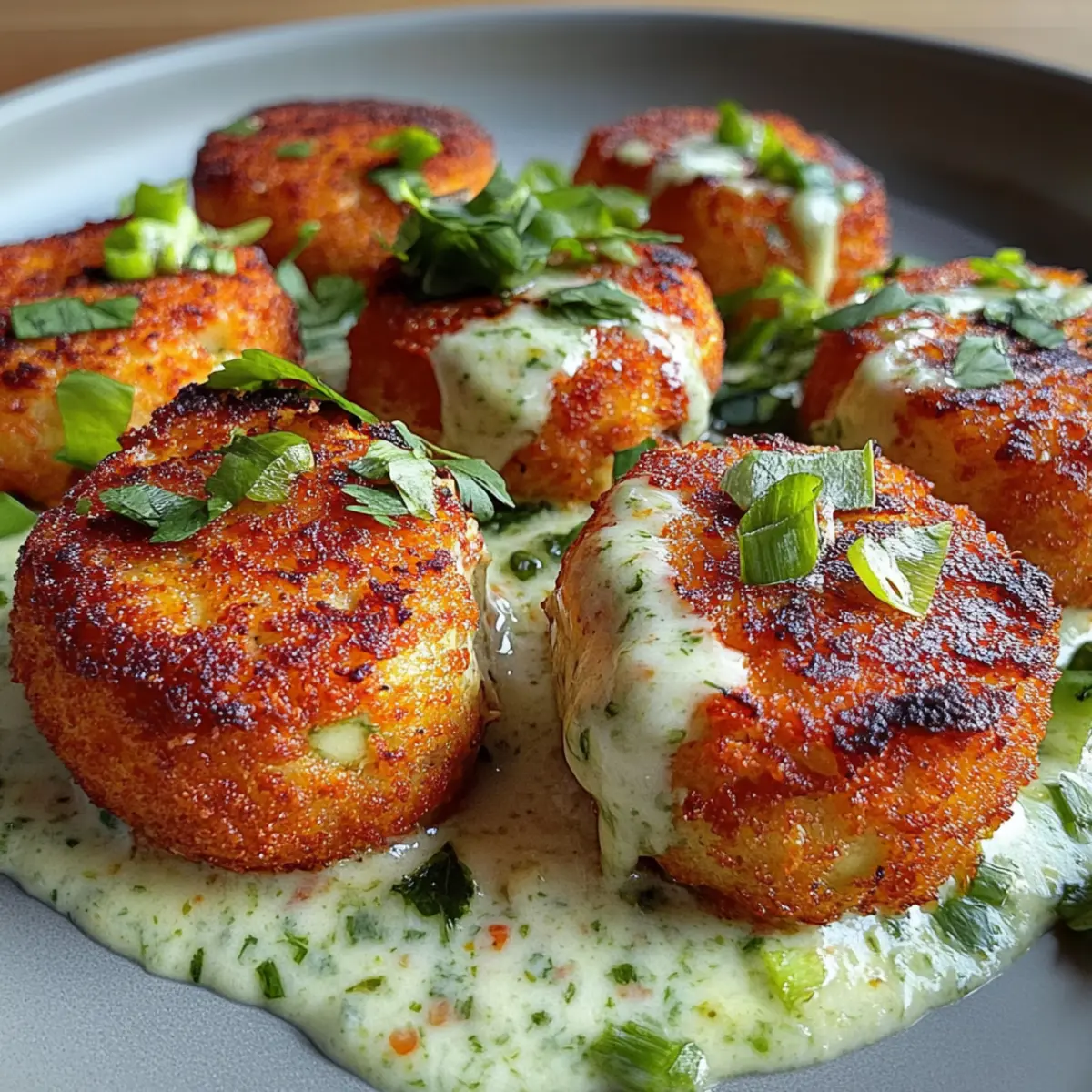 Salmon Balls with Creamy Avocado Sauce