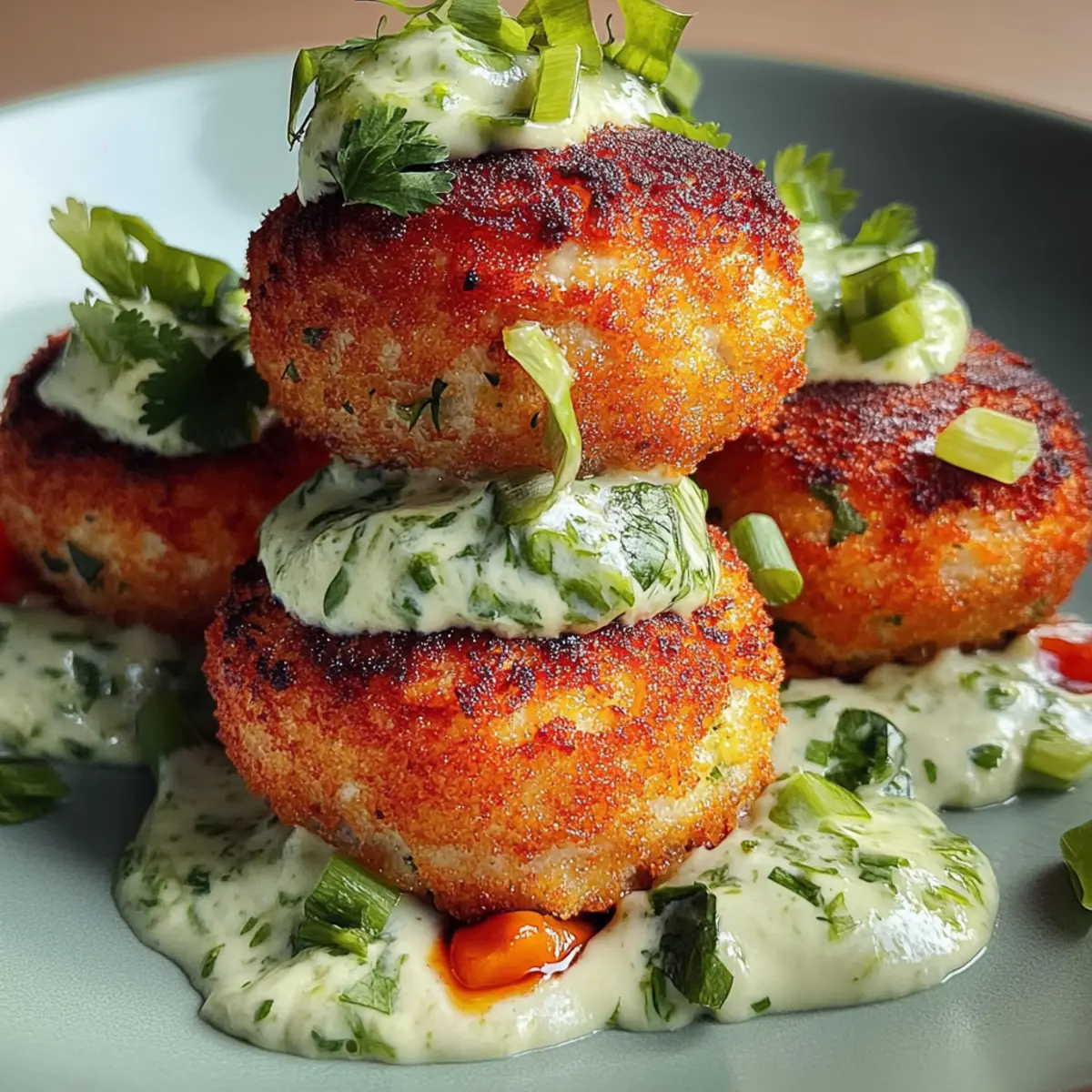 Salmon Balls with Creamy Avocado Sauce