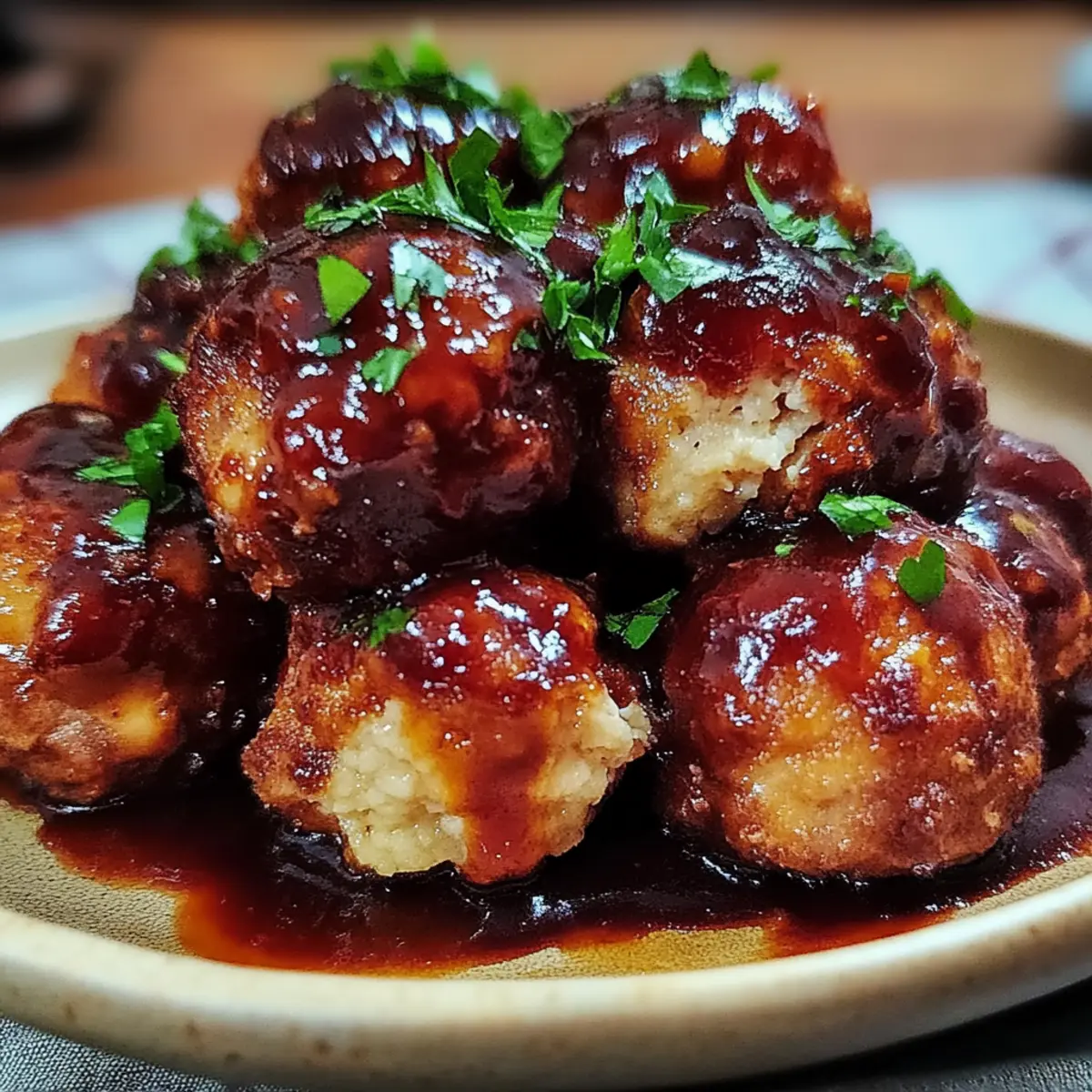 Slow Cooker Bourbon Apple Butter Meatballs