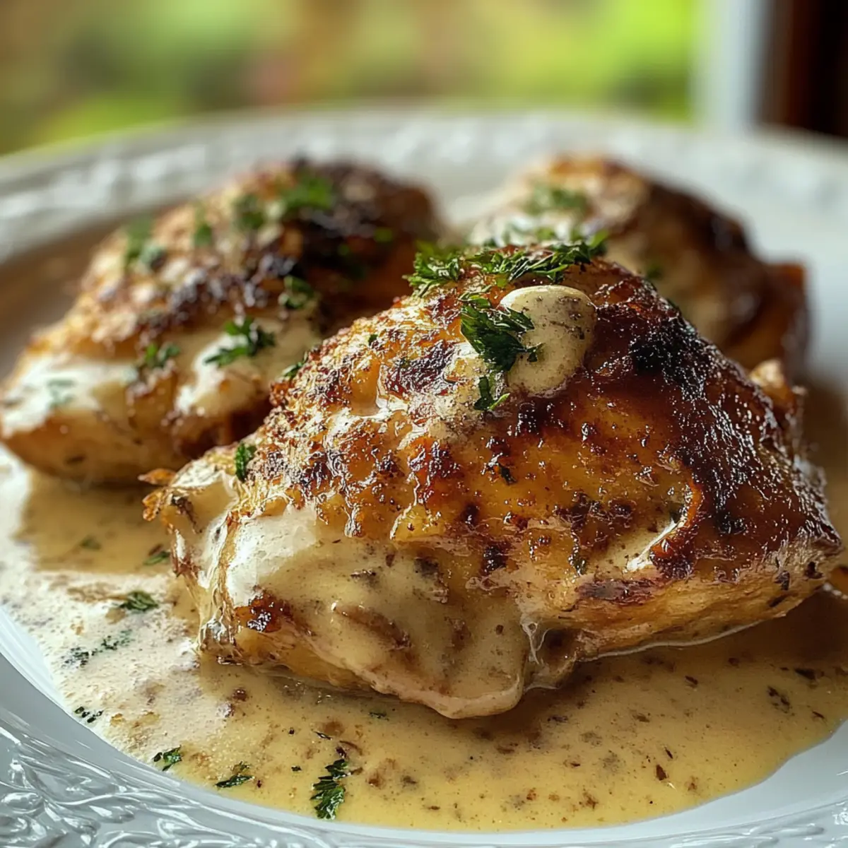 Smothered Chicken Thighs in Creamy Gravy