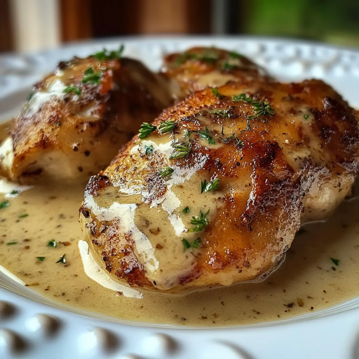 Smothered Chicken Thighs in Creamy Gravy