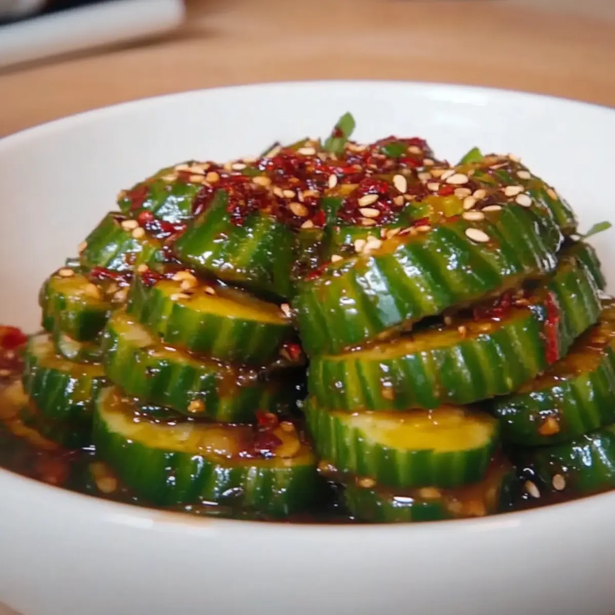 Spicy Spiral Cucumber Salad