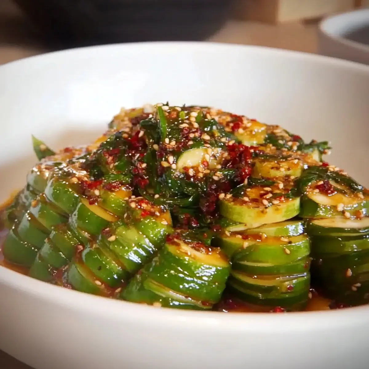 Spicy Spiral Cucumber Salad
