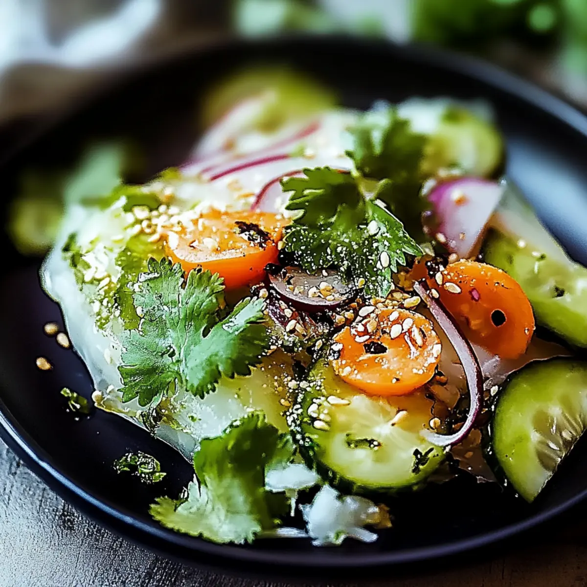 Spring Roll Salad with Spicy Ginger Dressing