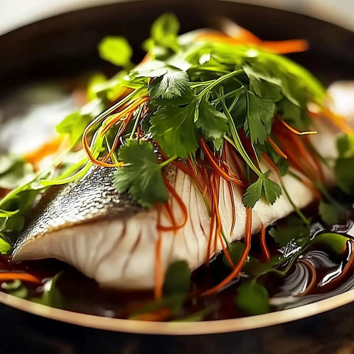 Steamed Fish with Ginger and Soy Sauce
