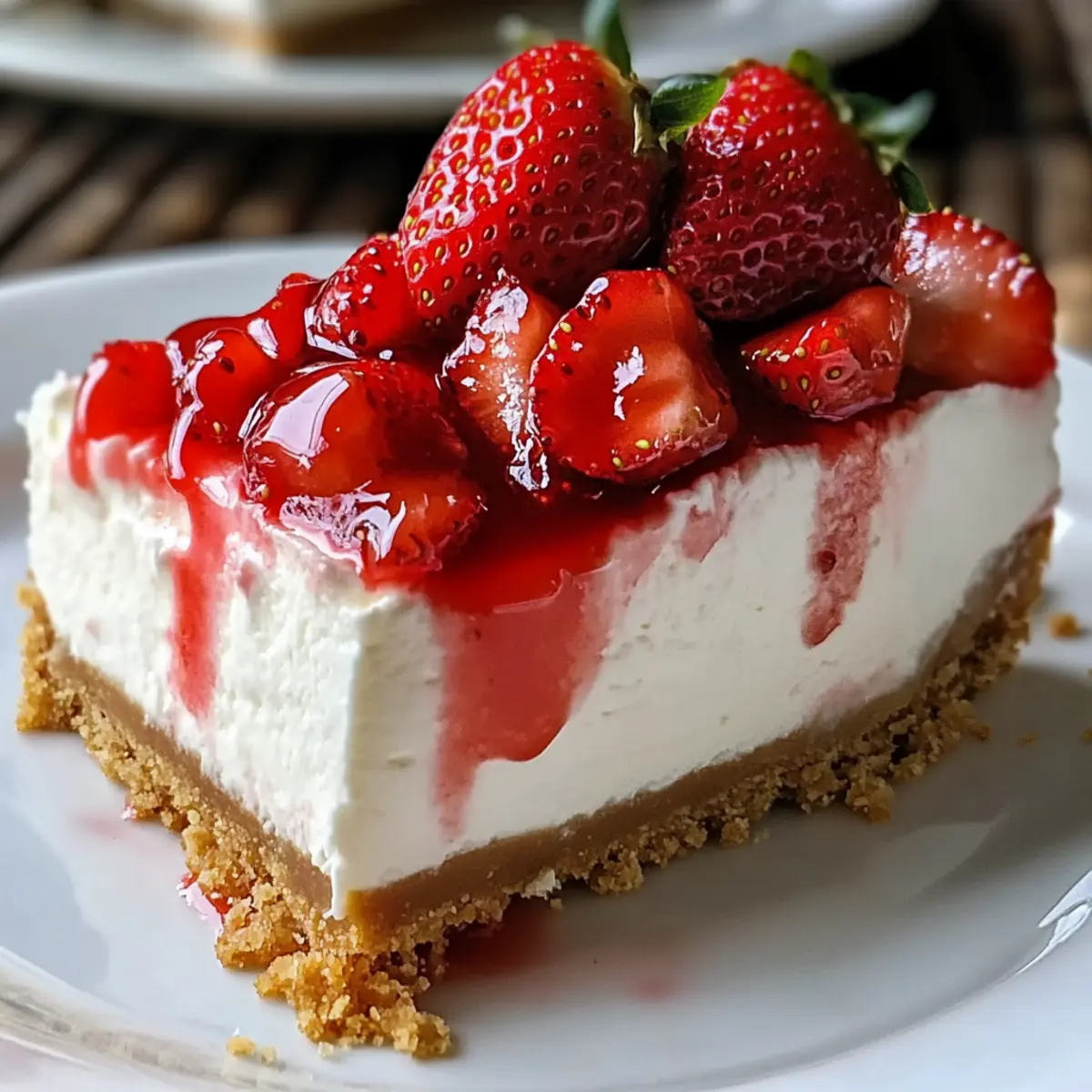 Strawberry Topped Cheesecake Dessert