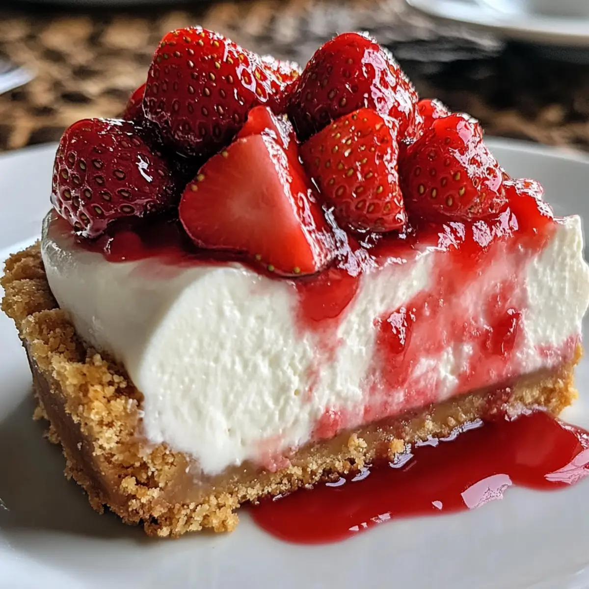 Strawberry Topped Cheesecake Dessert