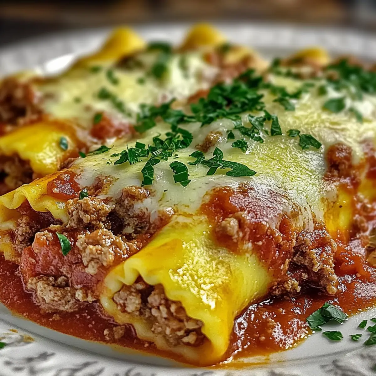Stuffed Manicotti with Meat Sauce