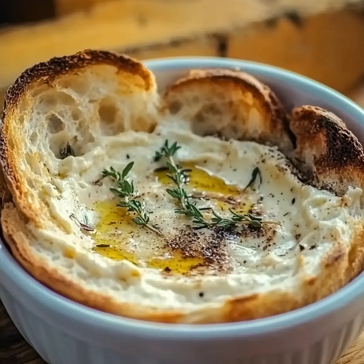 Warm Boursin Dip with Crostini