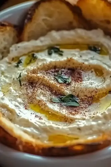 Warm Boursin Dip with Crostini