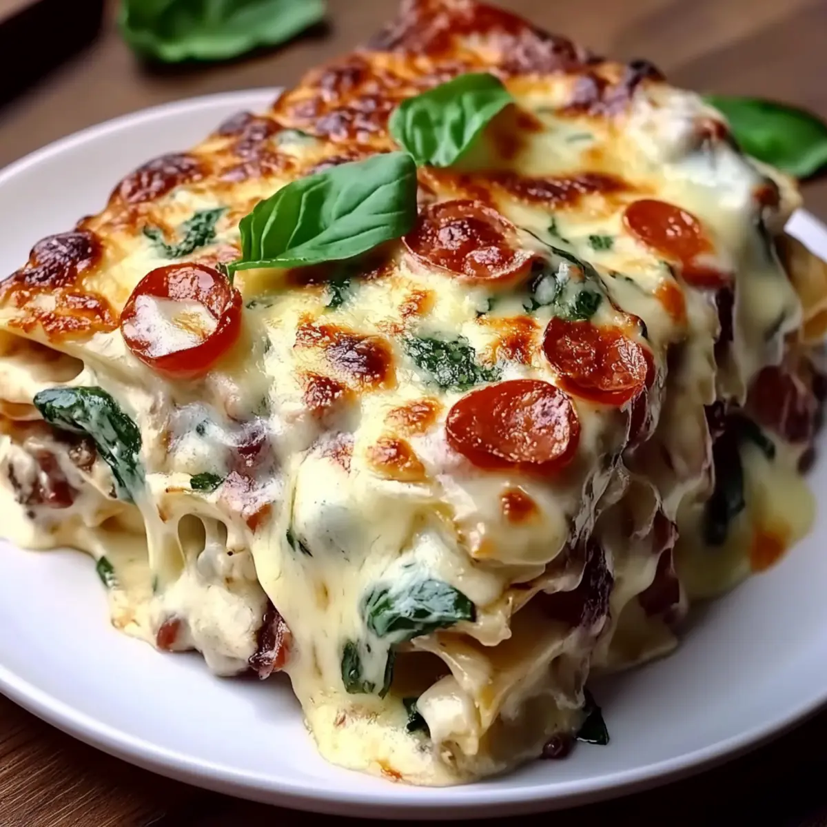 White Lasagna with Garlicky Greens and Mushrooms