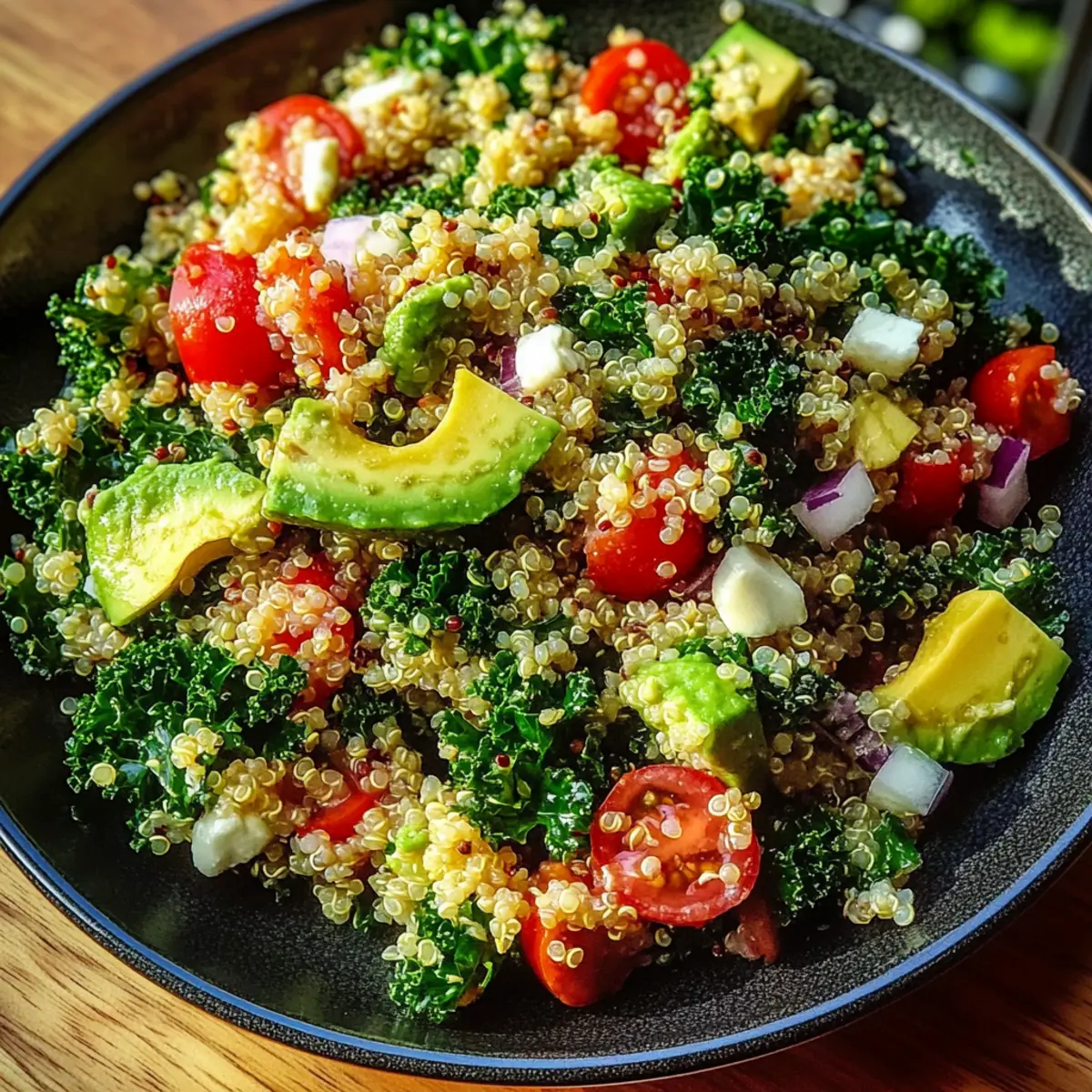 Zesty Quinoa and Kale Salad with Avocado Dressing