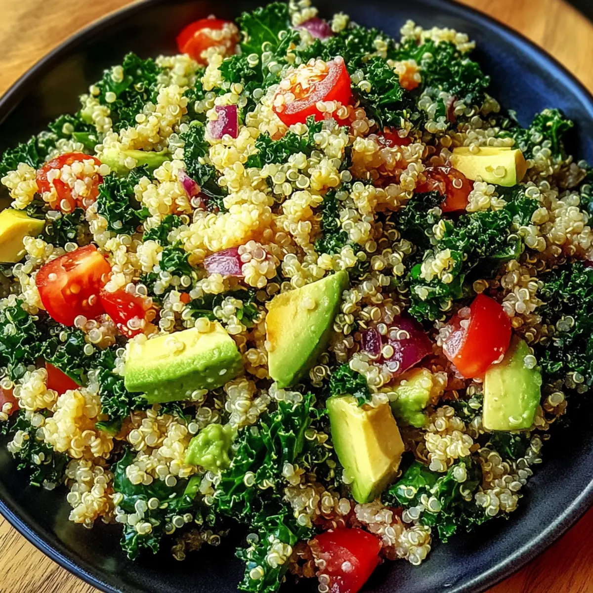 Zesty Quinoa and Kale Salad with Avocado Dressing
