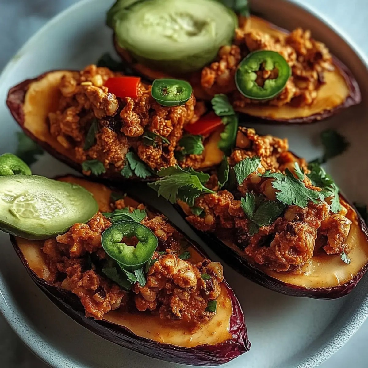 Avocado Turkey Chili Stuffed Sweet Potatoes